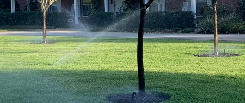 Irrigation systems running at property in Highland City, FL.